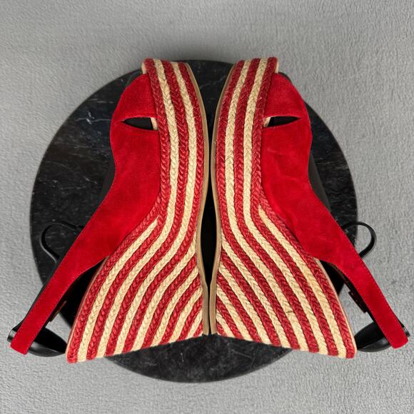 Palomitas by Paloma Barcelo Red Wedge Espadrille Shoes Women’s Size 39/ 8.5-9 US - Picture 5 of 8